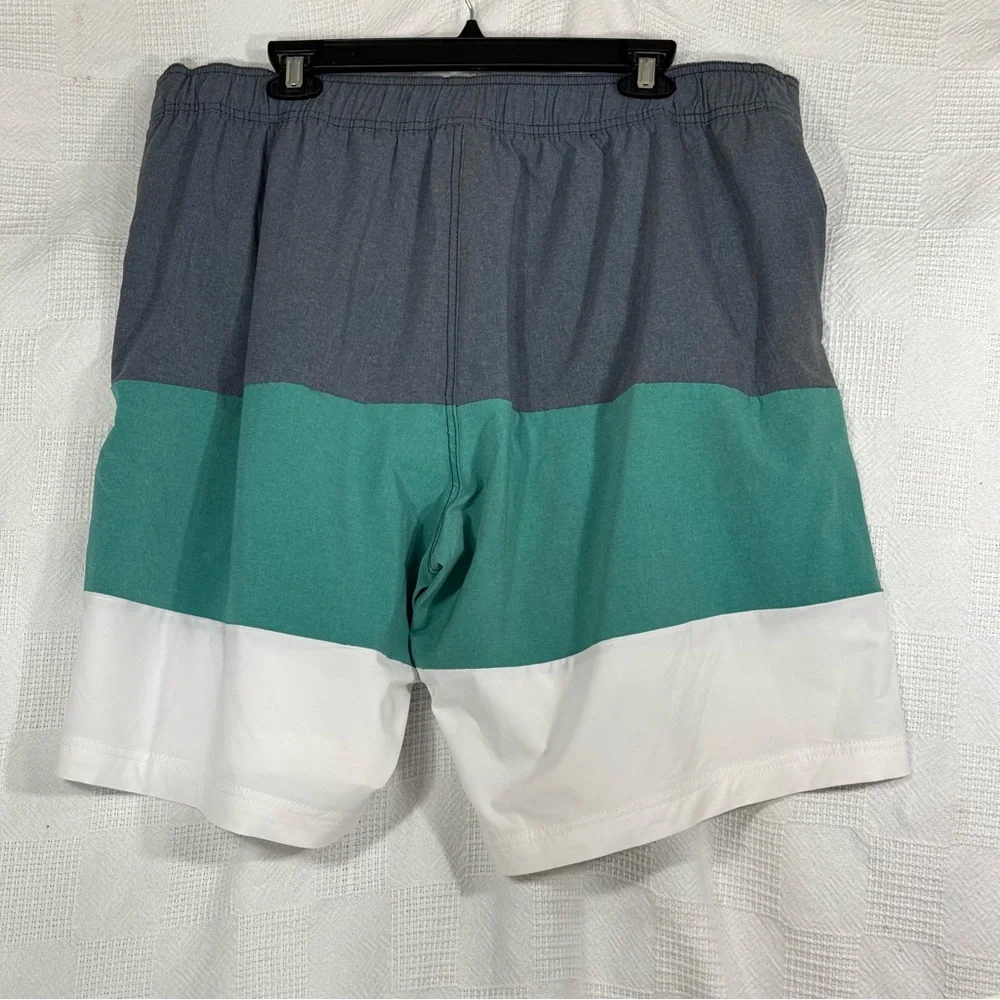 H&M Men's Blue, Green, and White Swim Shorts‎ size XL EUC